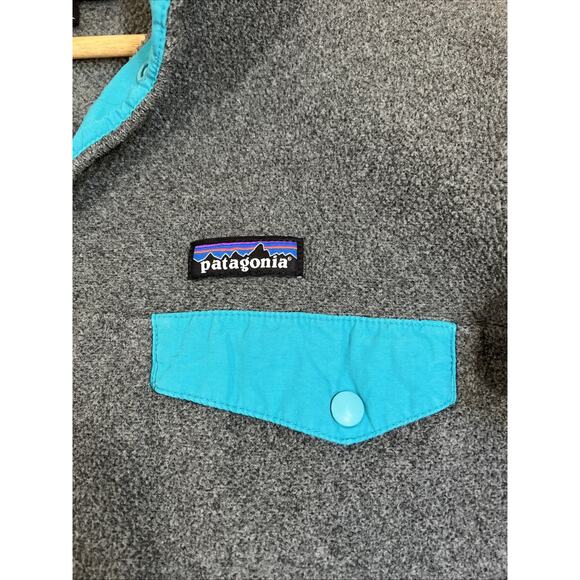 Patagonia Jacket Women's Small Grey Aqua Synchilla Snap-T Pullover Fleece - Picture 3 of 12